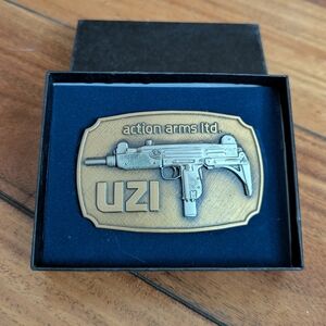 UZI 1970's Brass & Nickle Belt Buckle (OS)